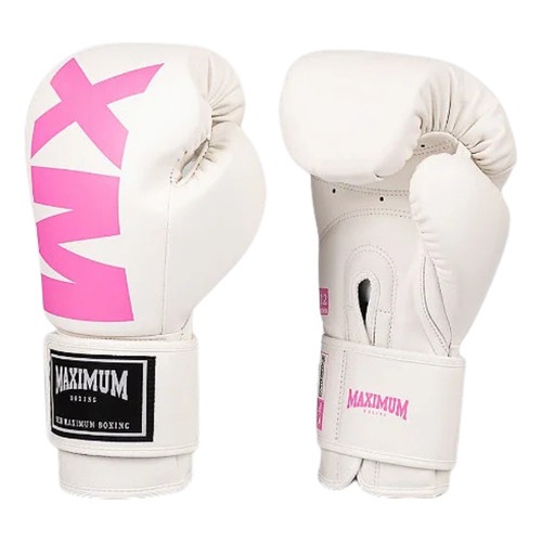 Luva de Muay Thai e Boxe Maximum MXM Power Face Rosa/Branca Profissional Original Treino Adulto em Oferta na Shopee