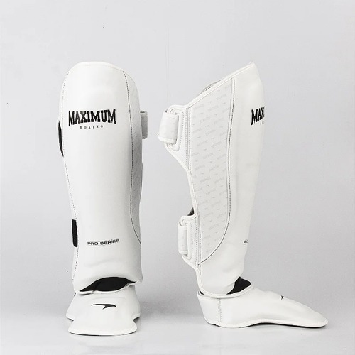 Caneleira Maximum Branca Muay Thai Kickboxing Profissional Original Treino Adulto Resistente