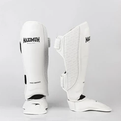 Caneleira Maximum Branca Muay Thai Kickboxing Profissional Original Treino Adulto Resistente