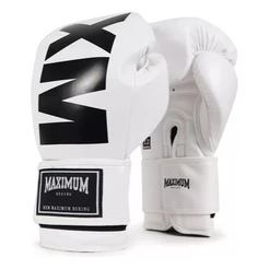 Luva de Muay Thai e Boxe Maximum MXM Inverse Branca/Preta Profissional Original Treino Adulto