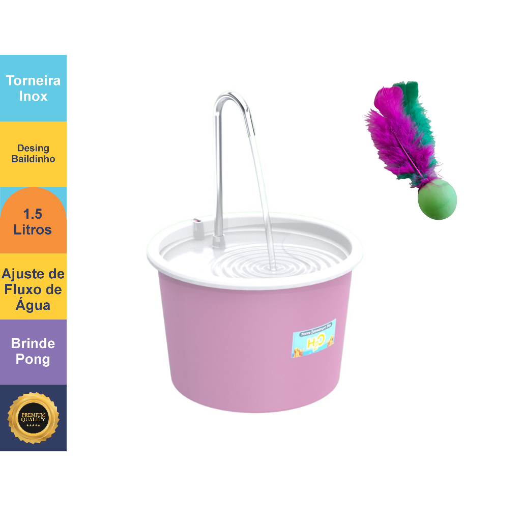 Fonte Bebedouro H2O PLUS usb + Pong em Oferta na Shopee