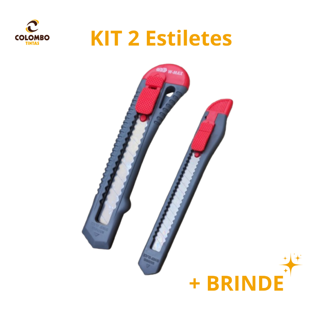 Kit Estiletes Profissionais Wurth W-MAX 2 Unidades 18mm e/ou 9mm – Aço Carbono e Trava de Segurança