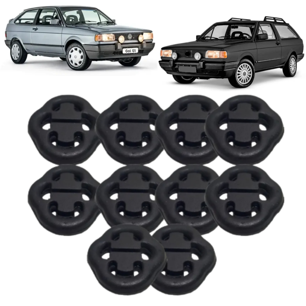 Kit 10 coxim Escapamento Caveirinha Gol G1 Parati Saveiro
