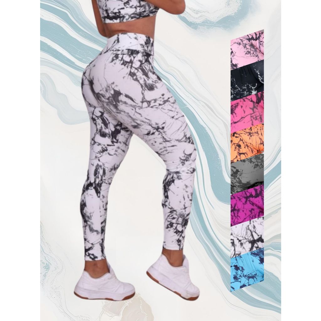 Calça Feminina Marmorizada Degradê Legging Suplex Tie Dye Estampada em Oferta na Shopee