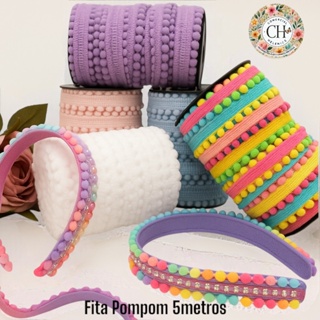 Fio de Pompom 10mm – 5 Metros Roupa Festa -Cores Variadas em Oferta na Shopee