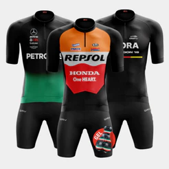 Kit Conjunto Ciclismo Masculino Camisa Bermuda Gel Slim Camiseta Manga Curta Short Respirável