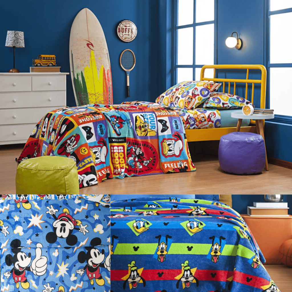 Manta Cobertor Solteiro Estampado Flannel Infantil Extra Macia Antialérgica Disney Mickey