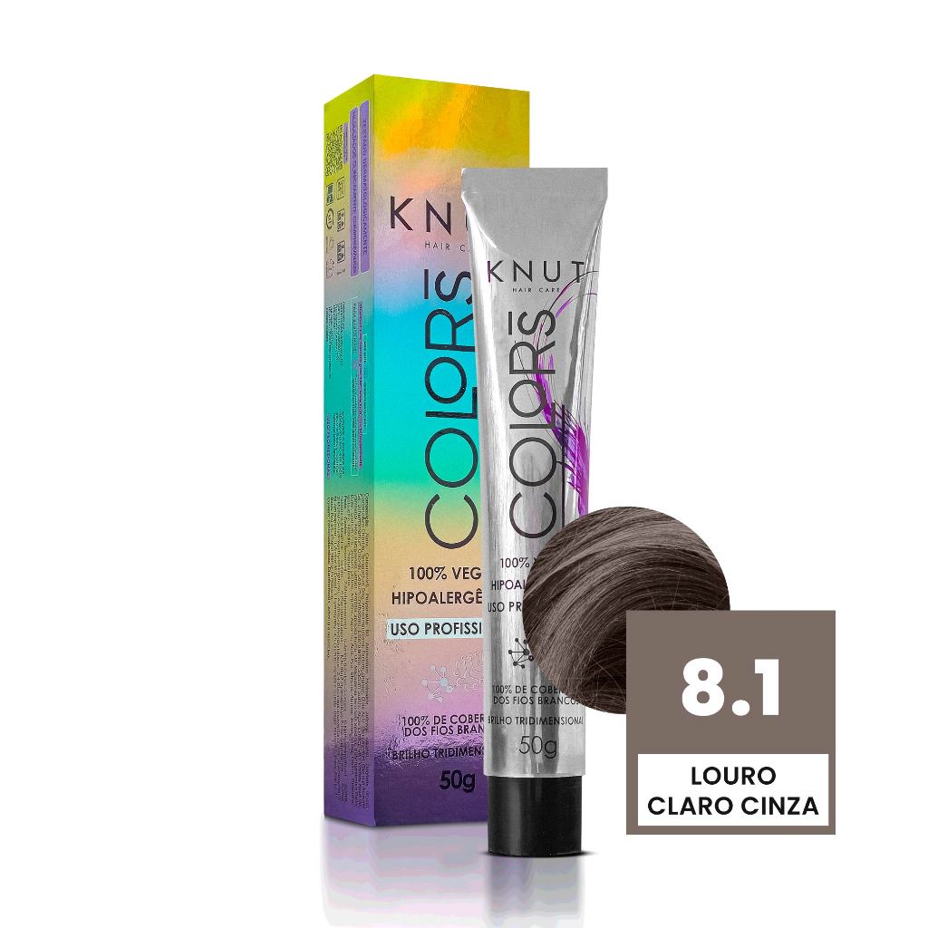 Knut Colors Coloração Capilar 50g Cor 8.1 Louro Claro Cinza