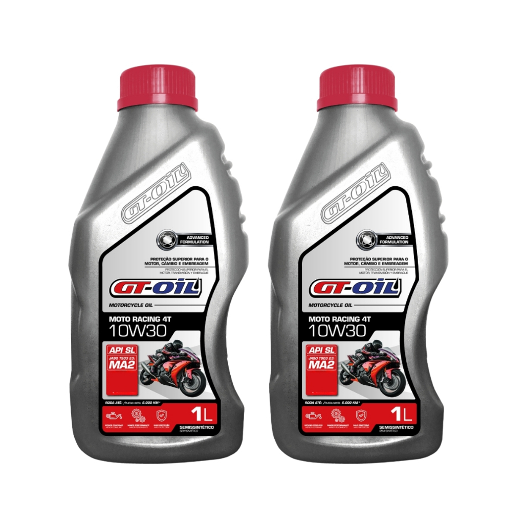 Kit 2 Óleo Para Moto 4t Racing 10w30 Sl Jaso Ma Gt oil semi em Oferta na Shopee
