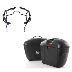 Suporte Lateral Chapam + par Bau E21 Givi 21 Litros - Suzuki Vstrom 650 Até 2013