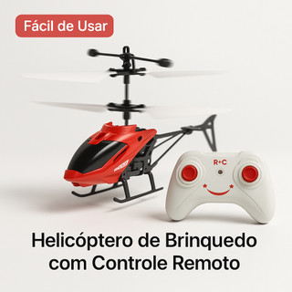 Helicóptero RC Brinquedo para Crianças e Adultos - Controle Remoto, Voo por Indução e Diversão em Família