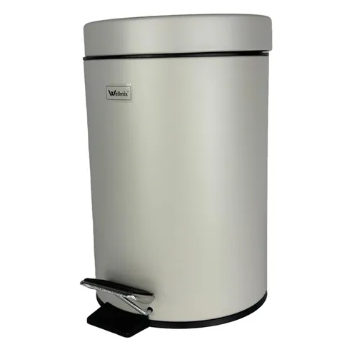 Lixeira Redonda Inox Com Pedal e Cesto Removivel 3 Litros Para Banheiro, Lavabo  Cozinha