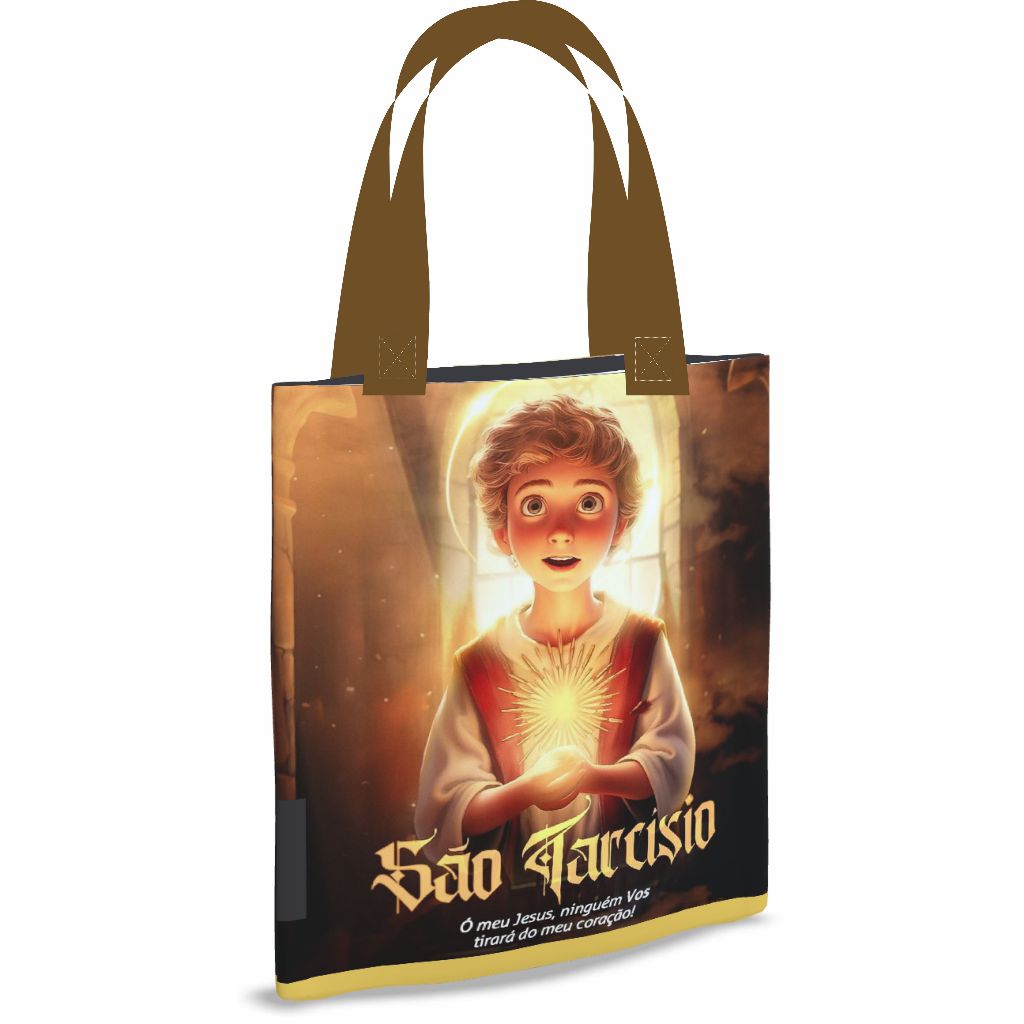 Bolsa Sacola Ecobag C/ Zíper_40x45 São Tarcísio_Coroinhas