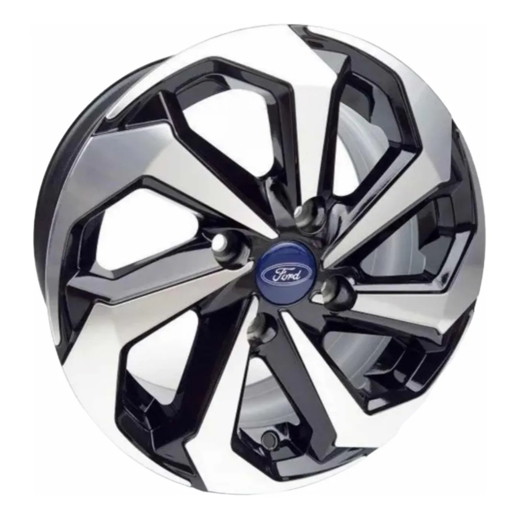 Kit 4 Rodas Aro 13 4x108 Tarantula Ford Ka Fiesta Eco Preta Diamantada Krmai K71