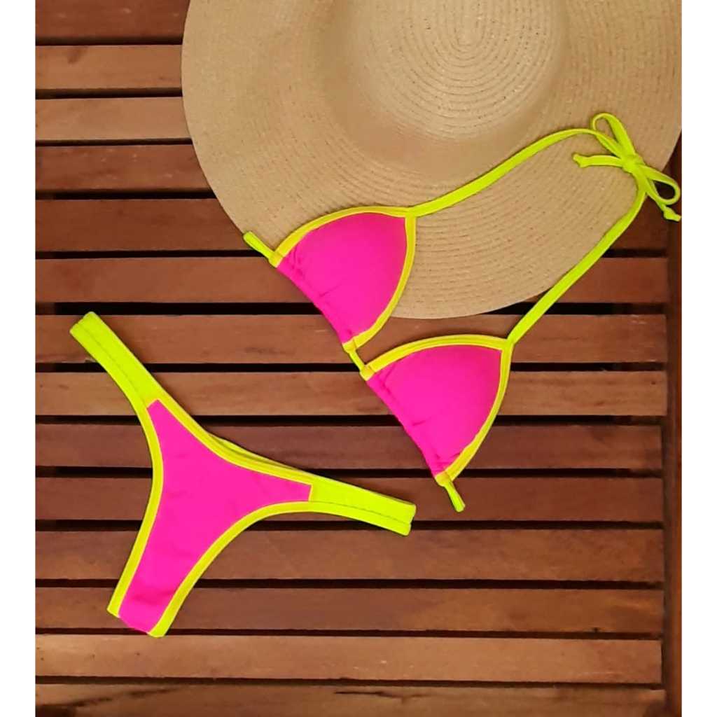 Biquíni Cortininha Bicolor UV com Bojo Removível – Conforto e Estilo para sua Marquinha! em Oferta na Shopee