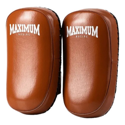 Aparador de Chute e Soco Maximum Marrom Thai Pad Muay Thai Profissional Original Treino Resistente