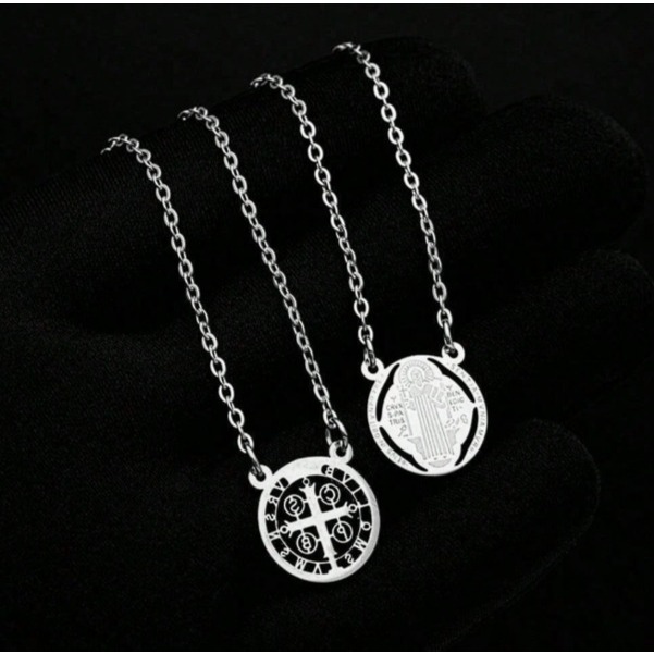 Escapulário de São Bento Medalha em Aço Inox 316l em Oferta na Shopee