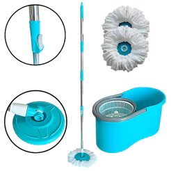 Balde Mop Giratório Centrifugador Esfregão Multiuso Fácil Prático Com Cesto Limpeza Geral