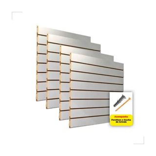 4 Painel Canaletado Expositor Branco MDF (60x60) + Buchas e Parafusos em Oferta na Shopee