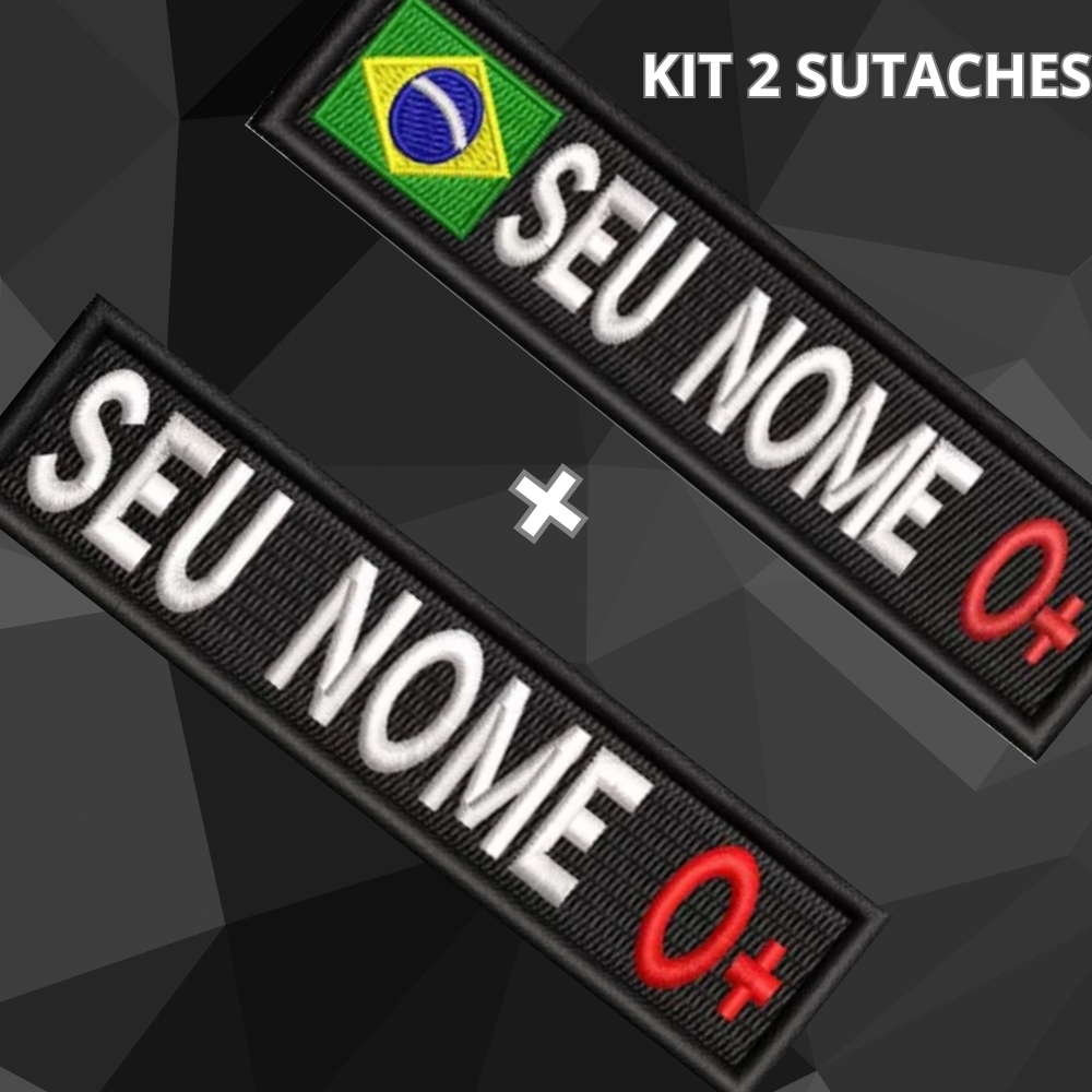 Kit Sutaches 2 Unidades Nome e Tipo Sanguíneo Bordado Personalizado Envio Imediato em Oferta na Shopee