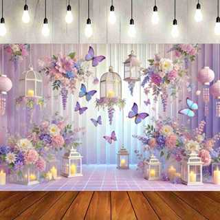 Fundo Fotográfico Borboletas 2,20x1,50 Painel Borboletas 3D em Tecido Sublimado Retangular Newborn em Oferta na Shopee