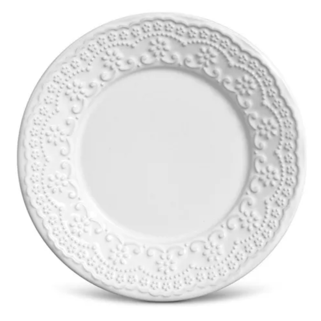 Conjunto C 6 Pratos De Sobremesa Madeleine Branco Ø20,5CM Porto Brasil