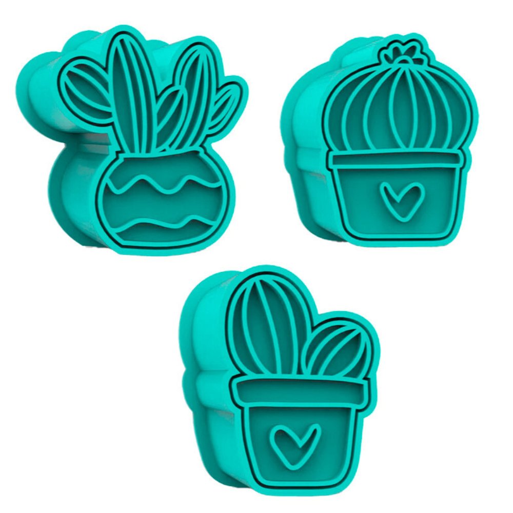 COLEÇÃO Ejetor Modelador Doces CACTOS SUCULENTAS PLANTAS Brigadeiros Docinhos Massa Biscuit Biscoito Resistente Massinha