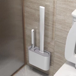2 em 1 Escova de Silicone para Vaso Sanitário - Base de Banheiro Privada, Alta Eficiênci | Envio Imediato