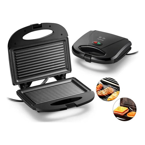 Misteira Sanduicheira 750w 220v Multilaser Gourmet Mini Grill Tostequeira Chapa Dupla Preto