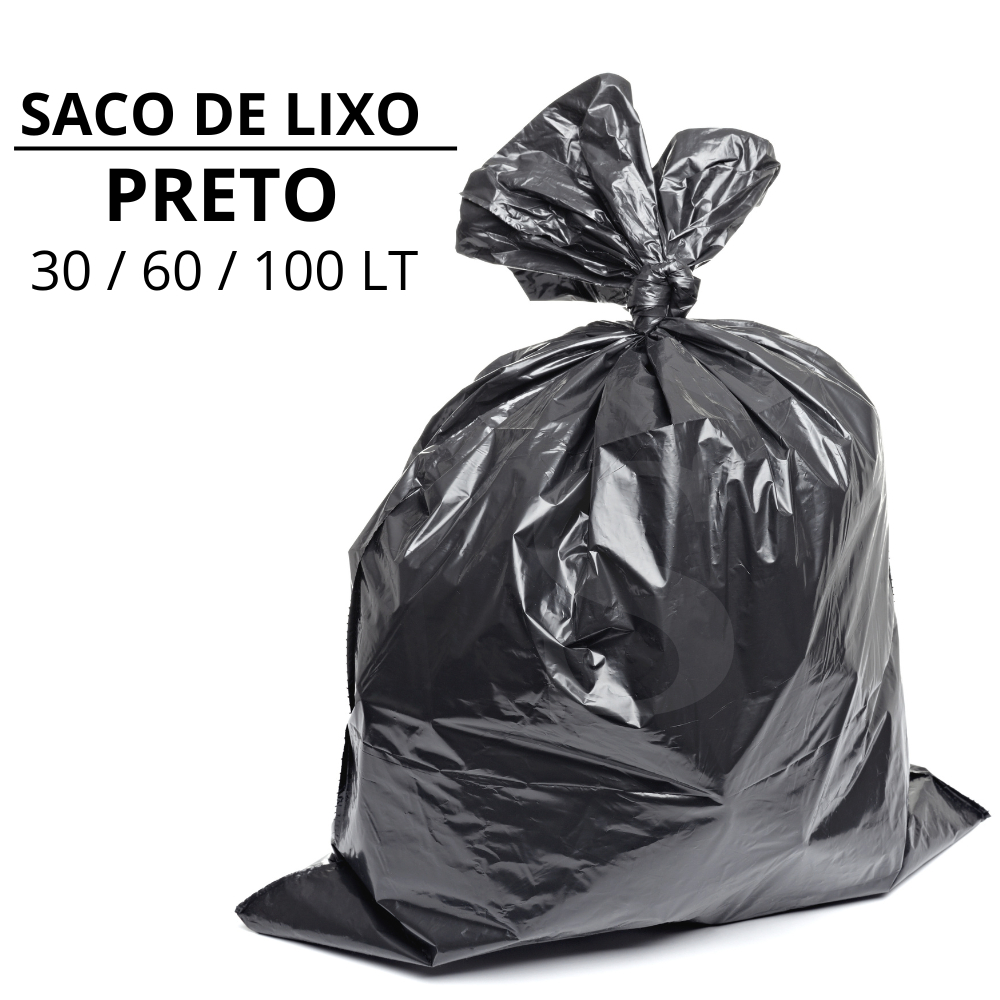 Saco De Lixo Preto Comum Pacote Com 100 Unidades em Oferta na Shopee