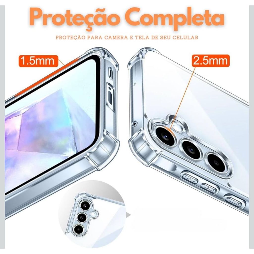 Capa Transparente Impacto Samsung Galaxy A04S/A04E/A04S/A05S/A06/A10/A10S CAPA +PELICULA 3D