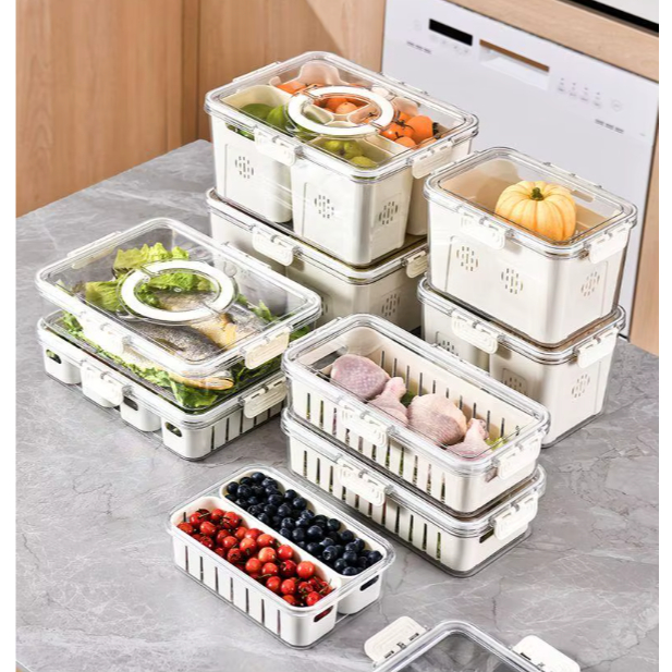 Organizador Geladeira Organizador de Frutas Hermético Multiuso Geladeira Dispensa Cozinha