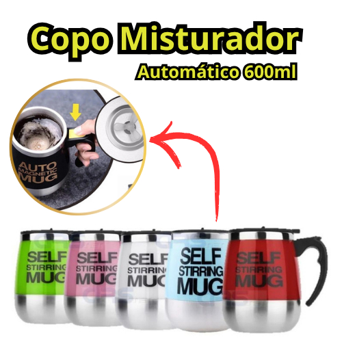 Caneca Misturadora 400ml Elétrica Portátil a Pilha – Copo Self Stirring Mug Colorida