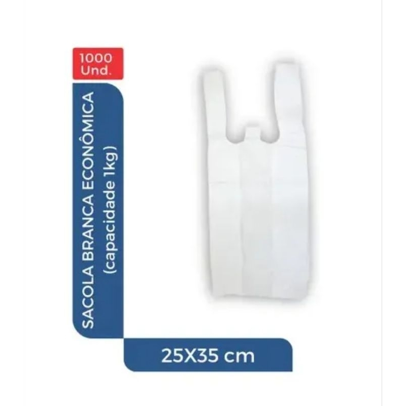 FLEXBAG - Sacola Plástica Branca 25x35cm 1000 Unidades