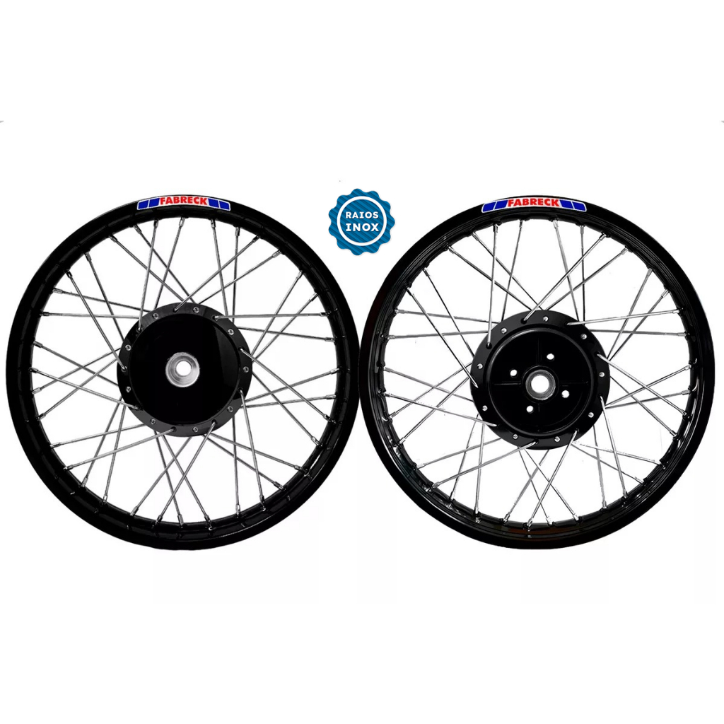 Par Roda Alumínio Preto Ybr 125 Factor 125 Tambor