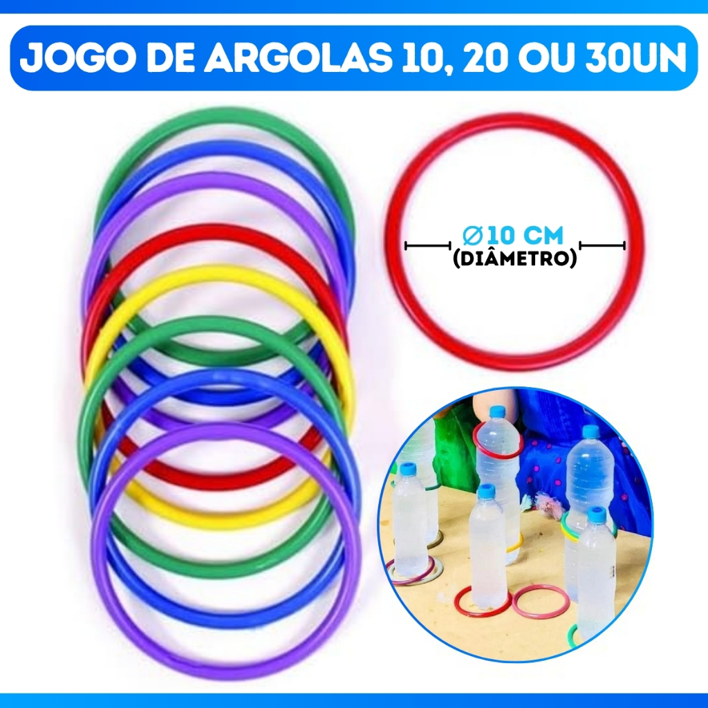 Kit Argolas Com 10 / 20 / 30 Unidades Coloridas 10cm - PROMOÇÃO
