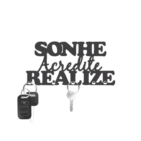 Porta Chave Decorativo Em Mdf Sonhe Acredite Realize