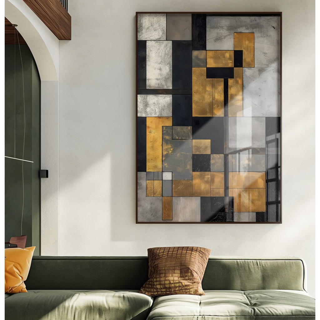Quadro Decorativo Sala Com Moldura E Vidro Quadro Moderno Quadro Abstrato Grande