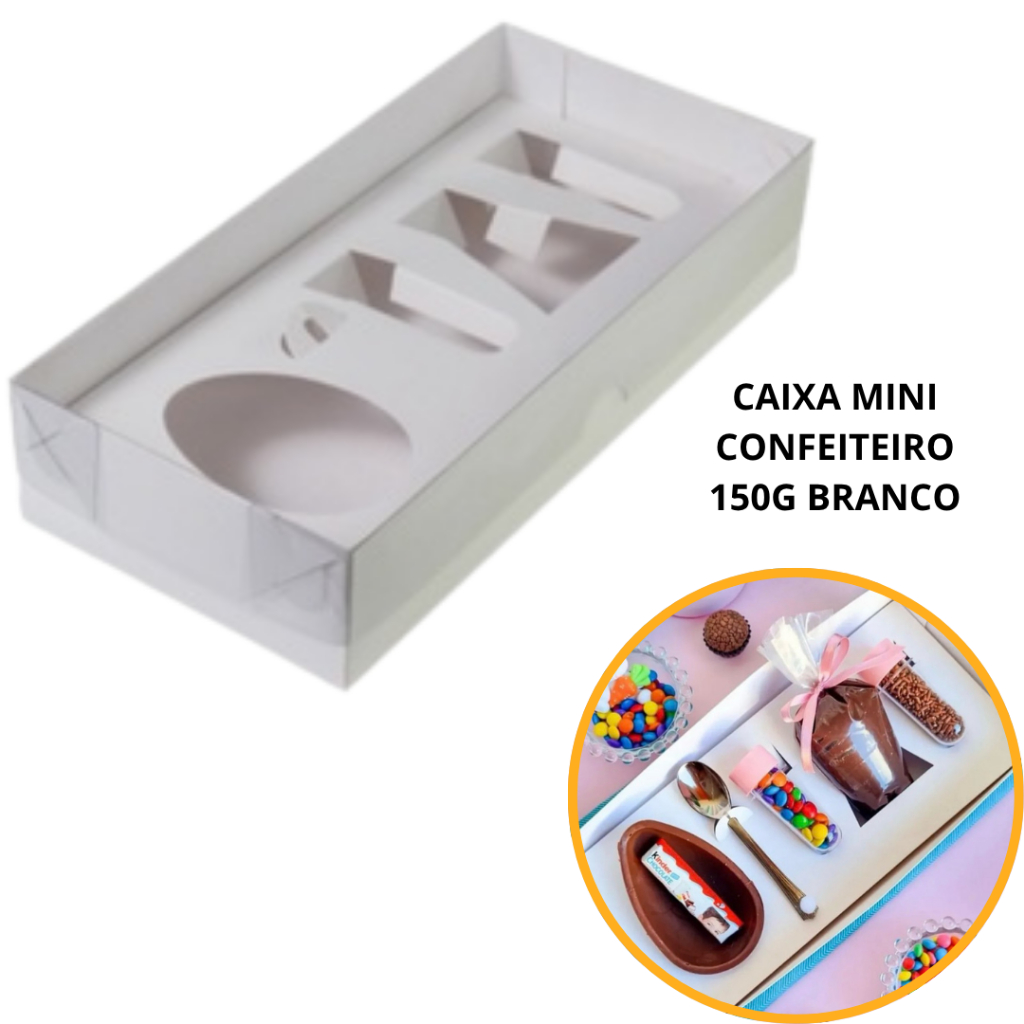 5~20 CAIXAS PARA OVO DE PÁSCOA  KIT MINI CONFEITEIRO BRANCO 150G YIN COD P0258 (PASCOA YINPACK OUTLET) OFERTA em Oferta na Shopee