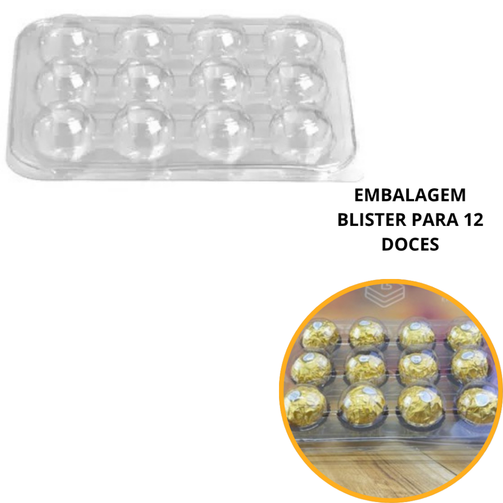 Kit 10~50 Embalagem para 12 Doces Brigadeiro blister Yinpack// - Stationery