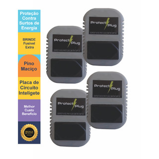 Kit 4 ProtectPlug - Dispositivo de Proteção Elétrica contra Surtos