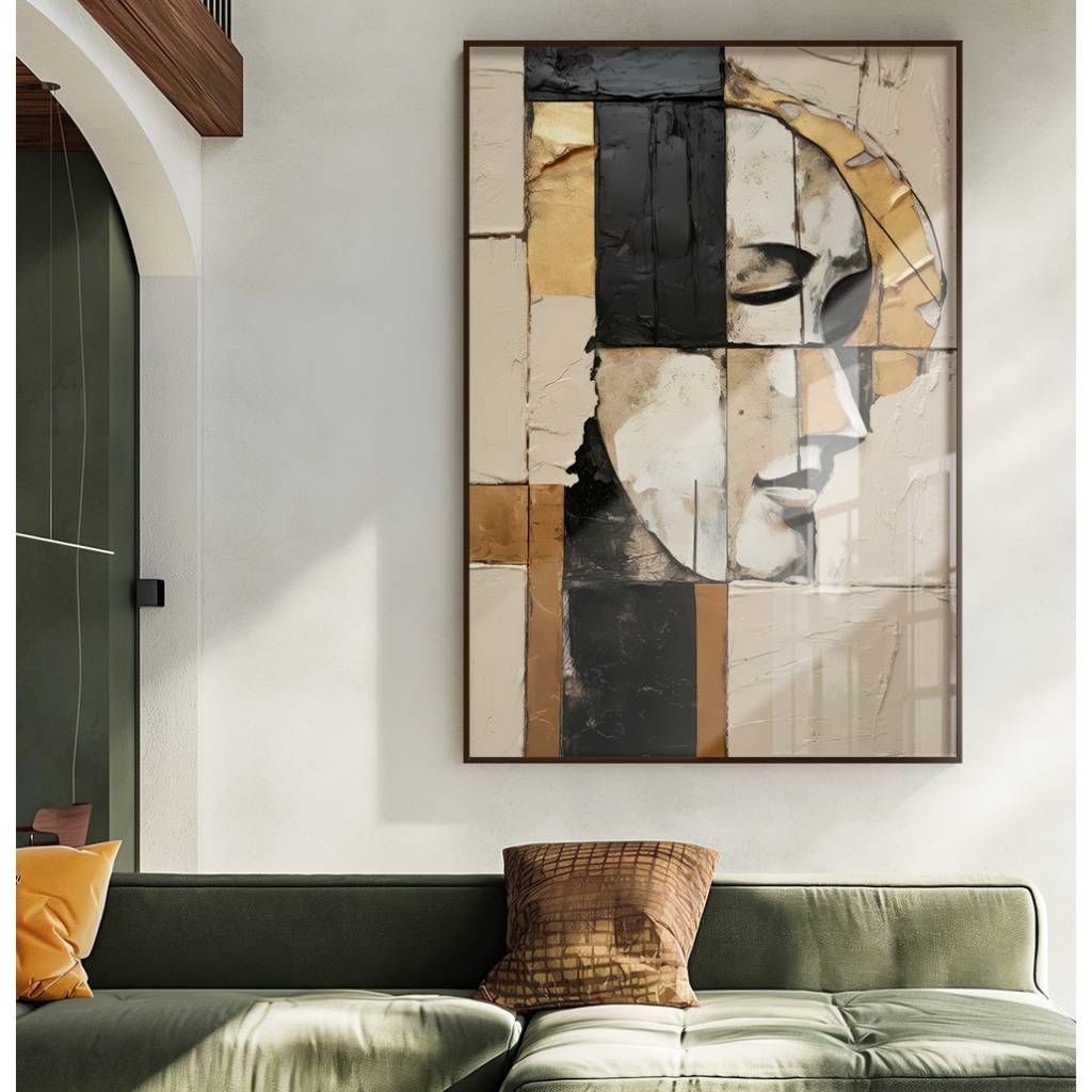 Quadro Moderno Abstrato Para Sala Quadro Com Moldura Quadro Decorativo Sala Grande Estilo Gesso