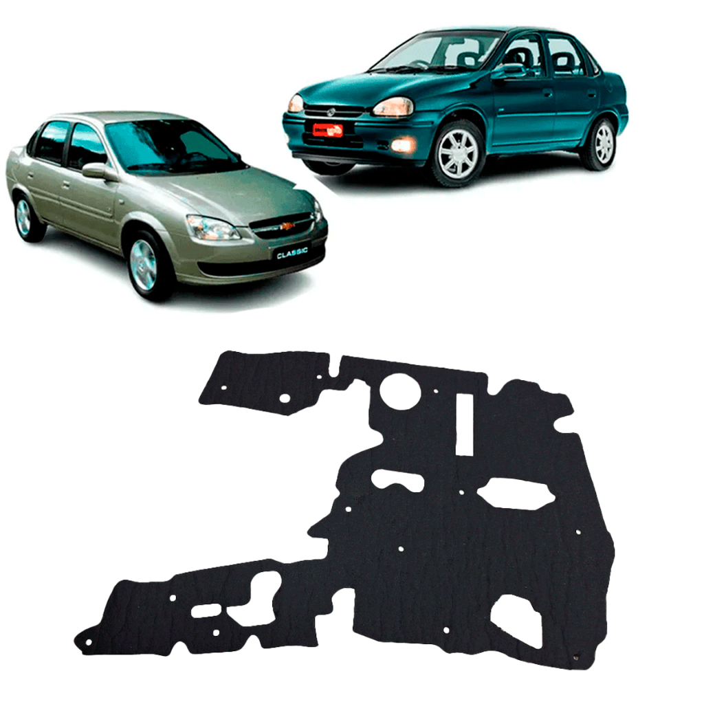Forro Isolante Manta Painel Parede Cofre Corta Fogo Chevrolet Corsa Sedan e Classic 1995 até 2015