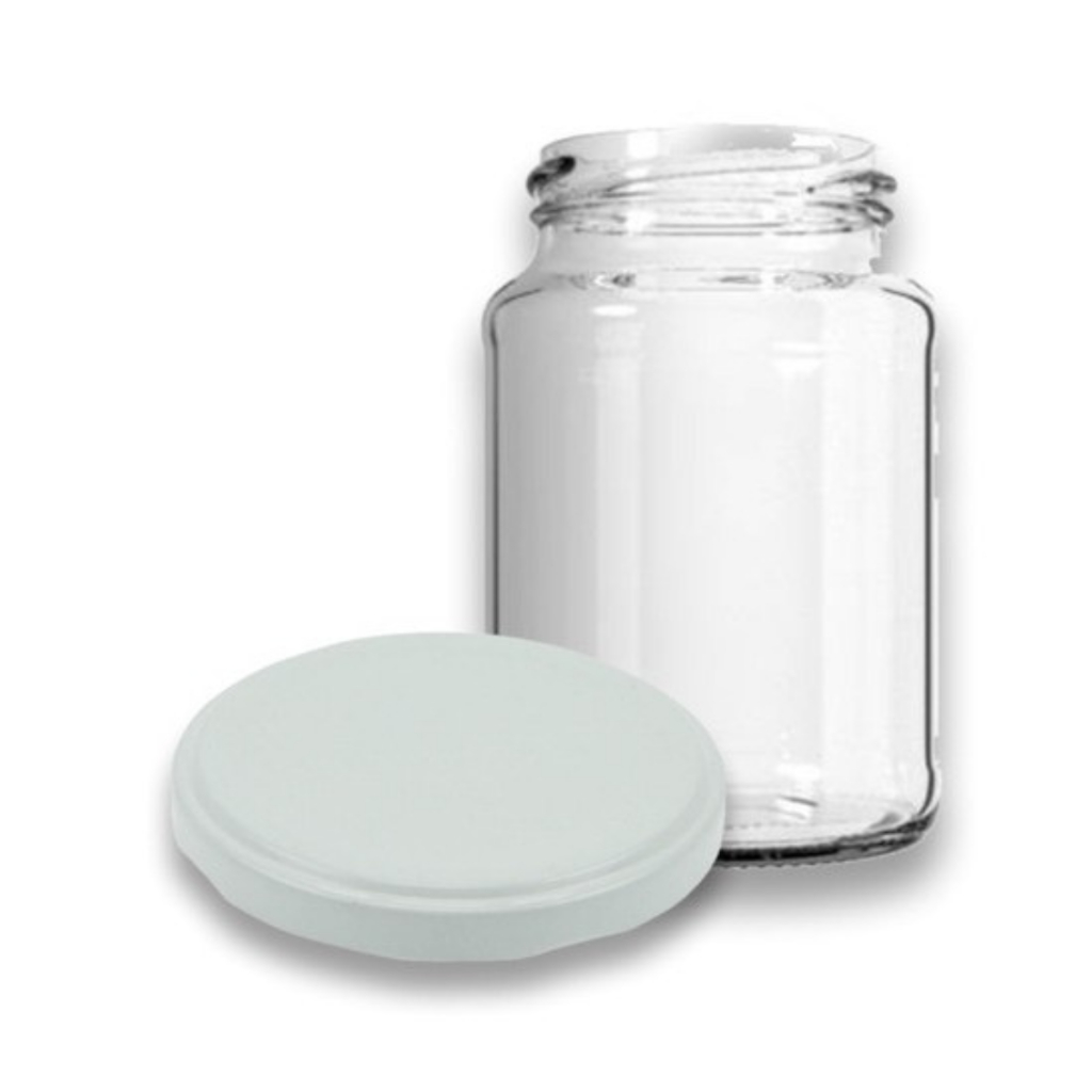 Kit 30 Pote de Vidro Para Conserva Geleia Palmito 600ml Tampa Branca Metal