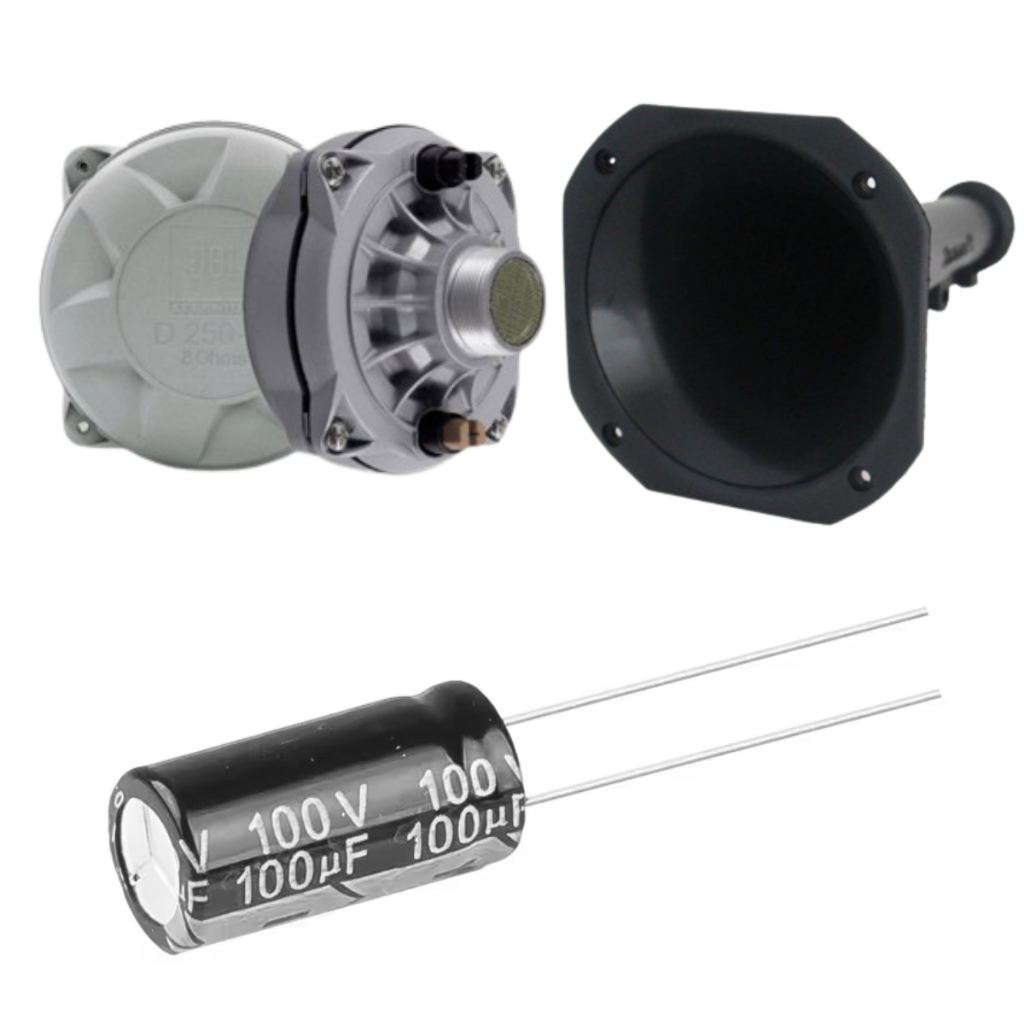 Kit Driver Jbl D250x 100w Rms com Corneta e Capacitor
