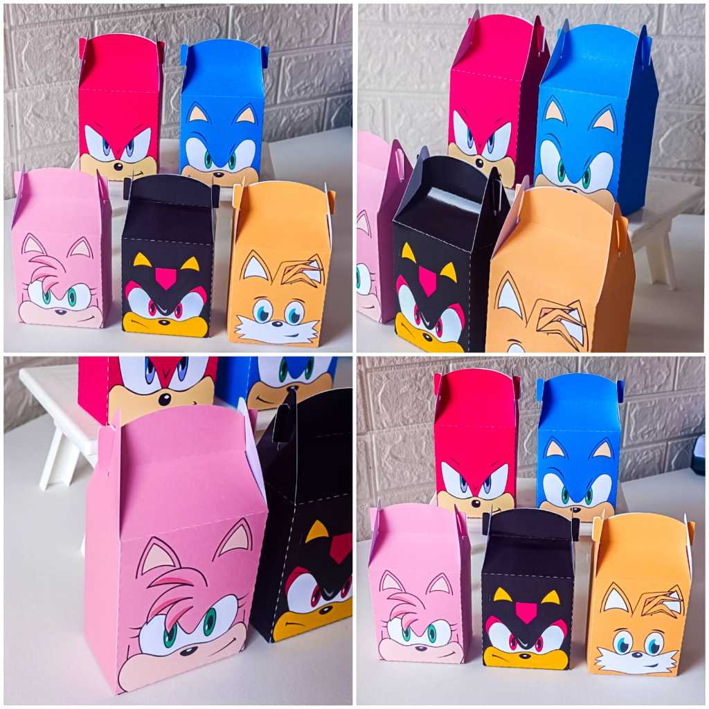 Maletinha Personalizada Sonic, Caixinha Personalizada SONIC, Lembrancinha Personalizada Sonic