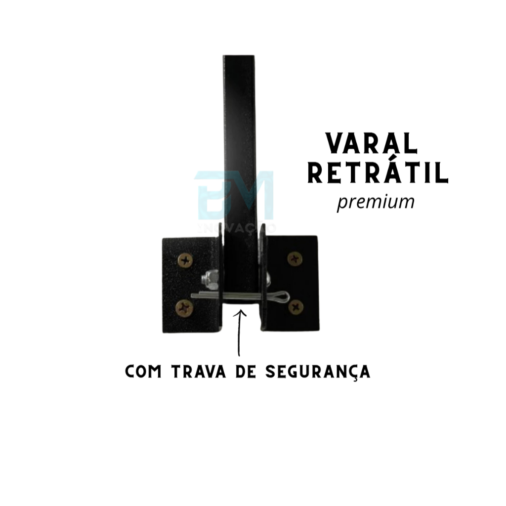 Varal Retrátil, Dobrável De Parede Em Aço, Cabo De Aço Encapado ENVIO IMEDIATO — imagem 2 de 2