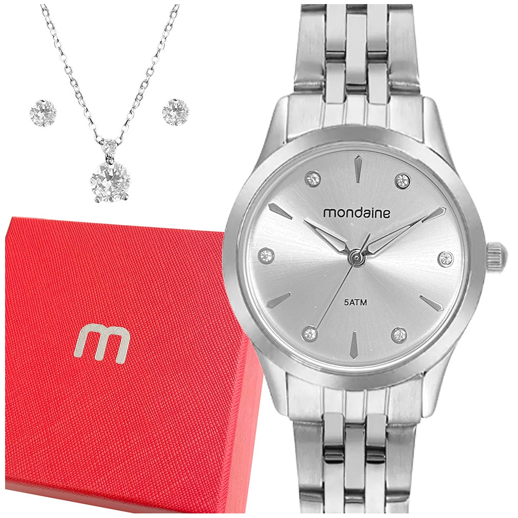Relógio Feminino Prata Mondaine Analógico 1 Ano De Garantia - Watches