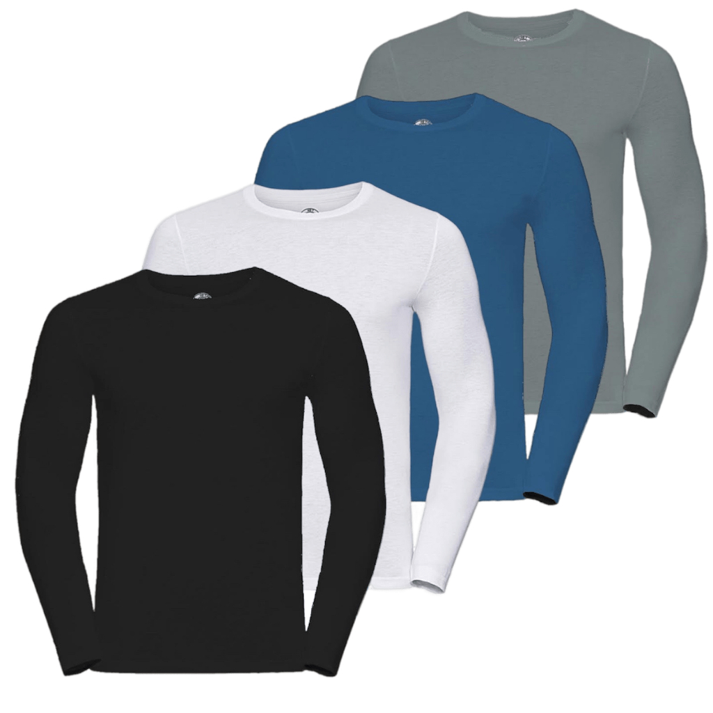 Kit 4 Camisetas Manga Longa Camisa Manga Comprida Masculino Segunda Pele