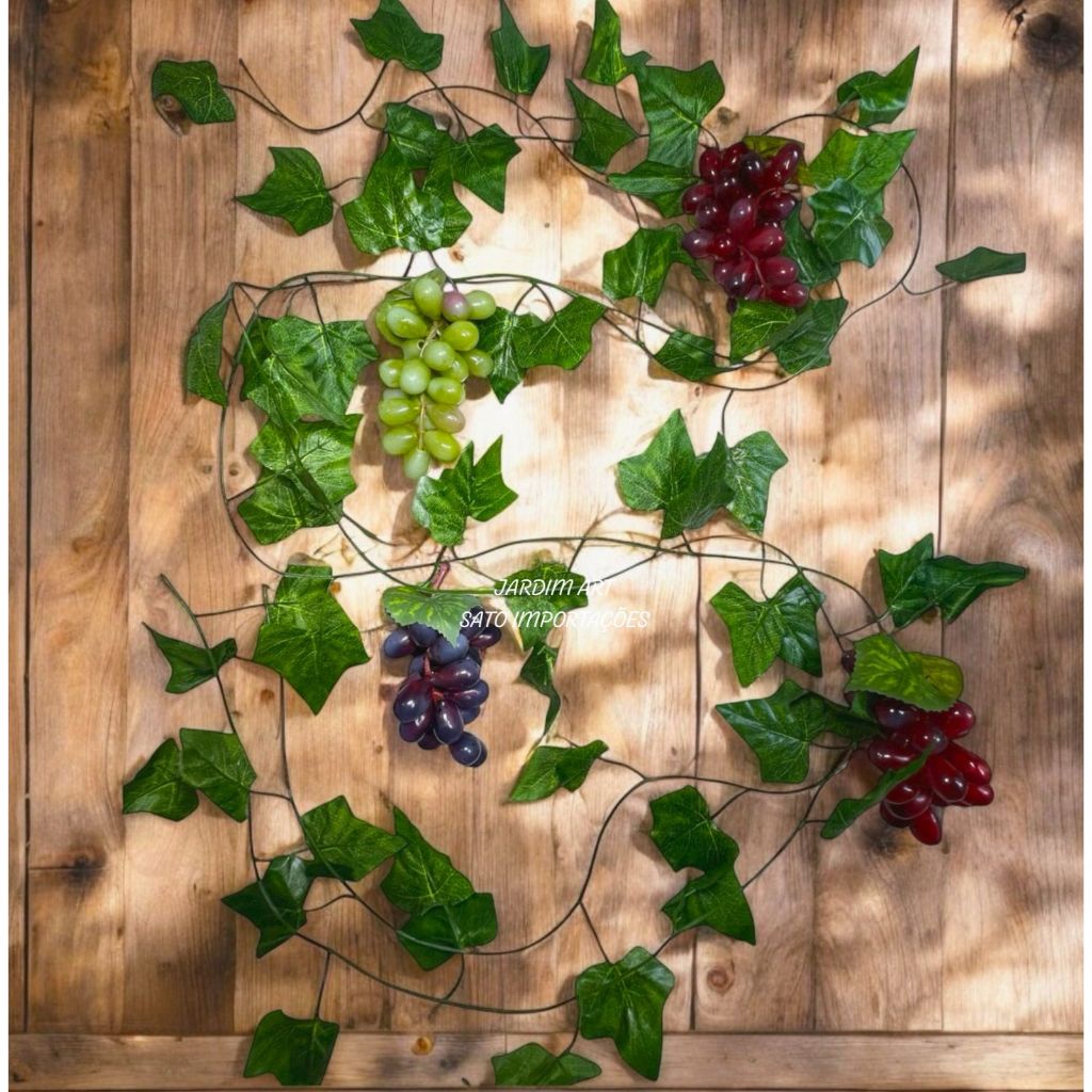 Parreira de Uvas com Folhas Verdes - Enfeite Elegante para Ambientes Internos e Externos